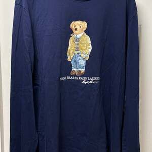 Polo Ralph Lauren Polo Bear Navy Long Sleeve Shirt, Iconic Bear Graphic, Size L